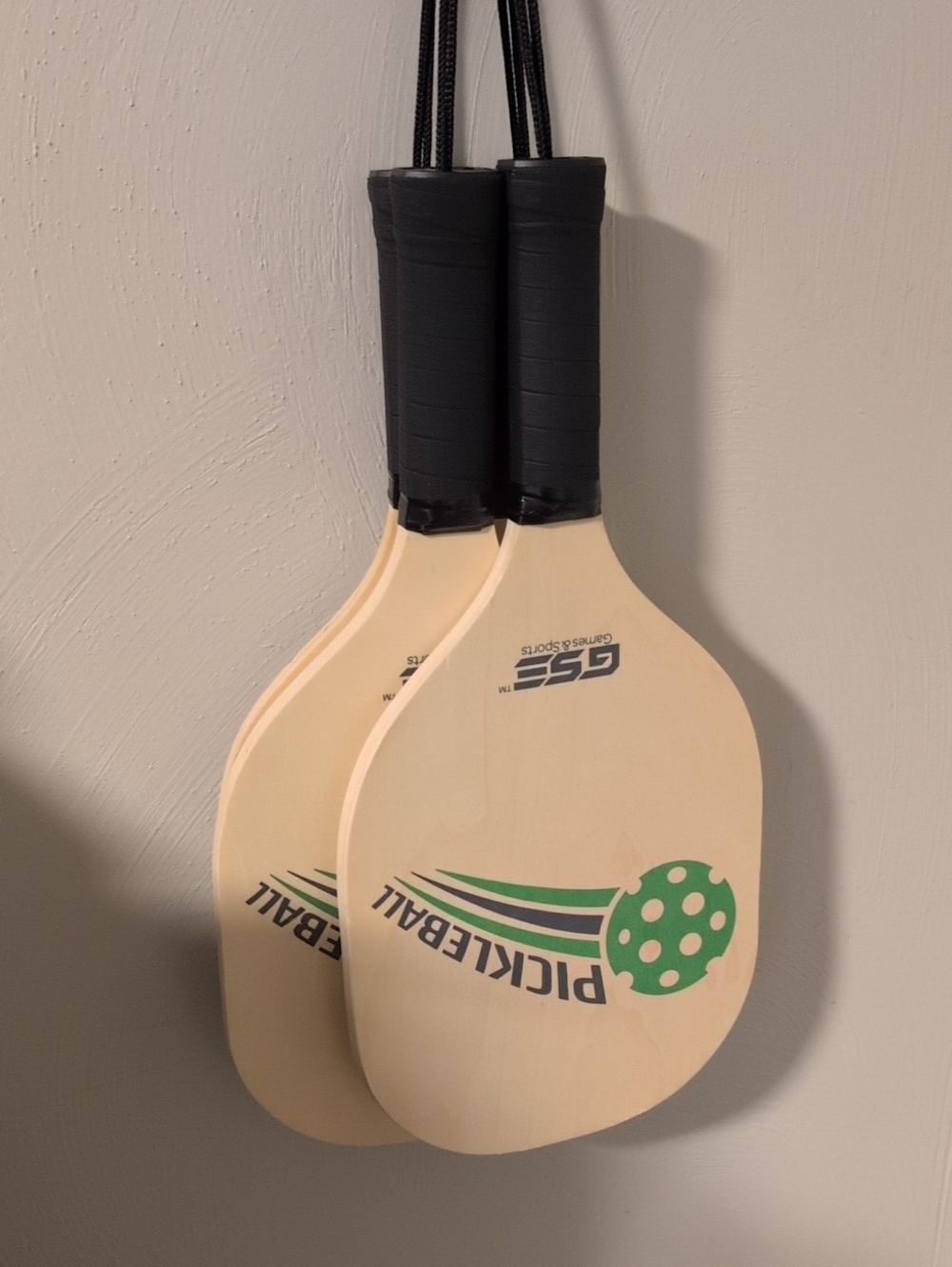 Pickleball Paddles with Green Logo - Set of 4 Brand New.